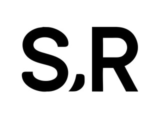 Modern Minimalist Logo Design of "SR" .Clean, bold, and contemporary logo featuring the initials "SR".