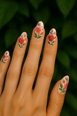 Naklejka premium colourful, trendy nail art designs for a stunning manicure