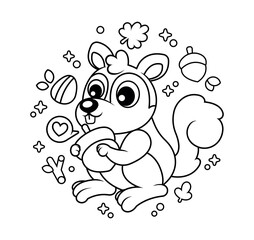 Hand drawn coloring book illustration