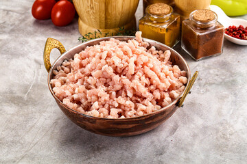Homemade Raw pork minced meat