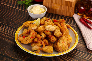 Fritto misto - deep fried seafood mix