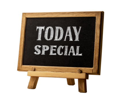 Today special menu chalkboard sign for restaurant, cut out transparent - Powered by Adobe
