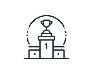 Podium award outline logo icon symbol vector illustration 