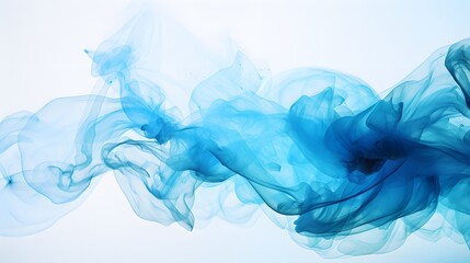 Ethereal Blue Smoke Flow on White Background