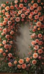 Stunning vintage-inspired artificial flower wall  Perfect photo prop ,  studio setting,  summer flowers