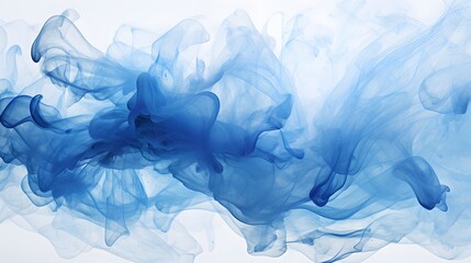 Abstract Blue Ink Swirls in Water