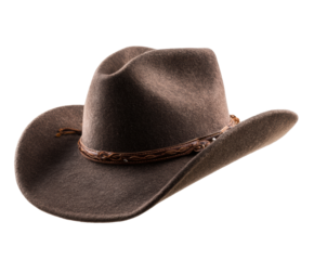 Classic cowboy hat for western style outfits and events, cut out transparent