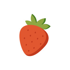 Vector illustration of an strawberry fruit on a white background. Fruit icon with flat style