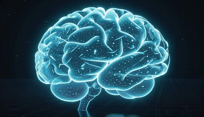 A Glowing 3D Model of Human Brain 