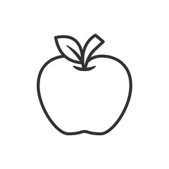 Vector illustration of an apple fruit on a white background. Fruit icon with line style