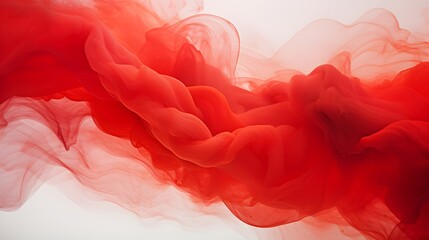 "Abstract Red Smoke Swirl on White Background