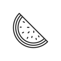 Vector illustration of an watermelon fruit on a white background. Fruit icon with line style