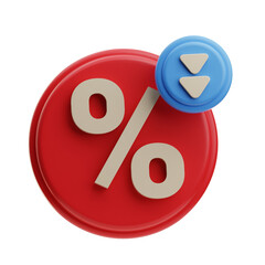 Discount Percentage Icon with Adjustment Arrows