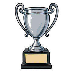 metal trophy on a white background
