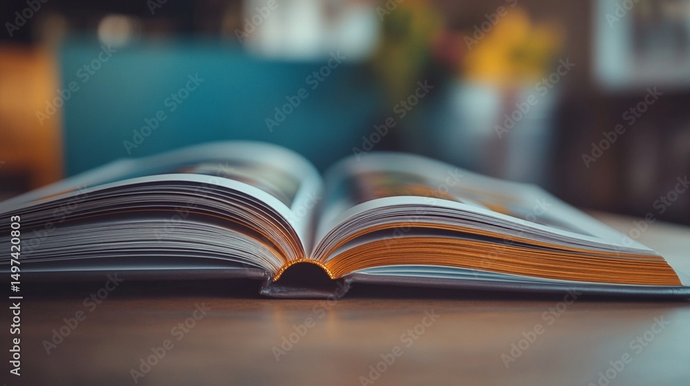 Poster exploring the world of knowledge: an open book revealing its pages, inviting readers to dive into a 
