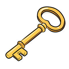1 ancient gold colored key