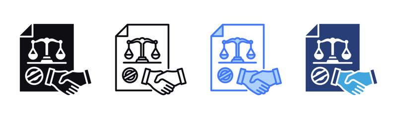 Power Of Attorney icon sheet multiple style collection