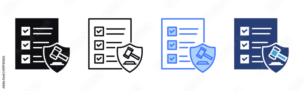 Poster regulatory compliance icon sheet multiple style collection