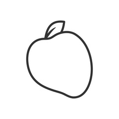 Vector illustration of an mango fruit on a white background. Fruit icon with line style