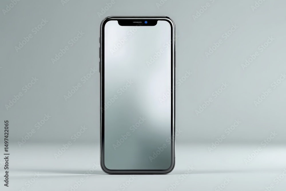 Aufkleber modern smartphone with a blank display on a minimalistic gray background showcasing sleek design and