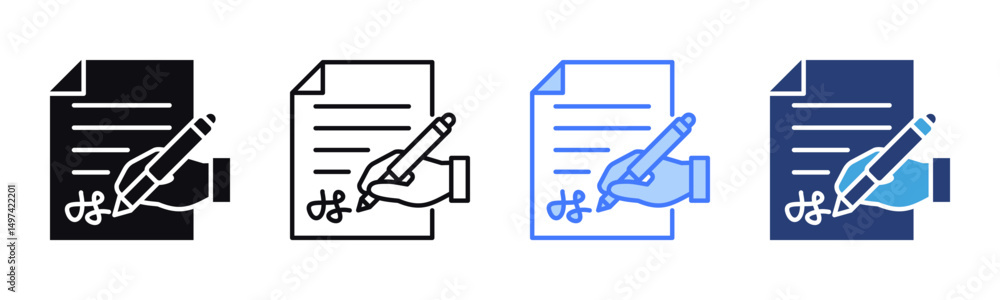 Poster Signing icon sheet multiple style collection