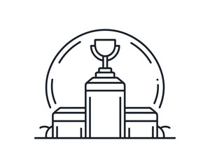 Podium award outline logo icon symbol vector illustration 