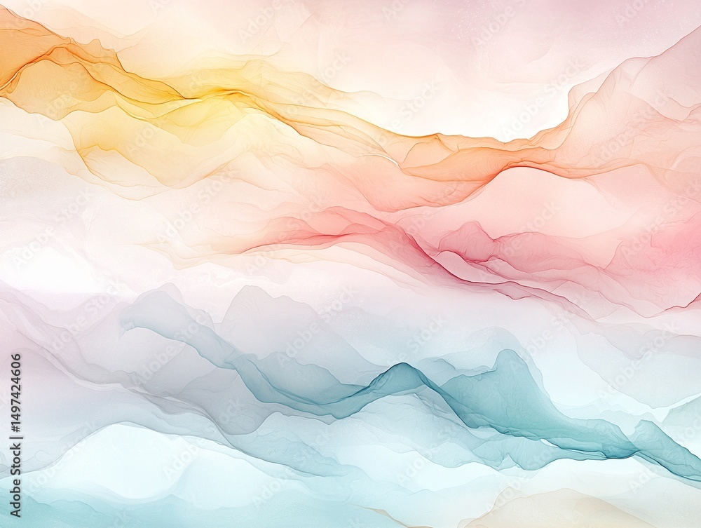 Aufkleber abstract pastel gradient background with soft blending waves