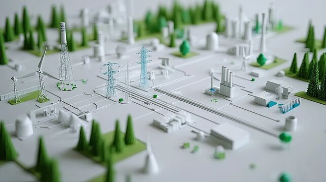 Clean flowchart of pollution reduction strategies on white surface