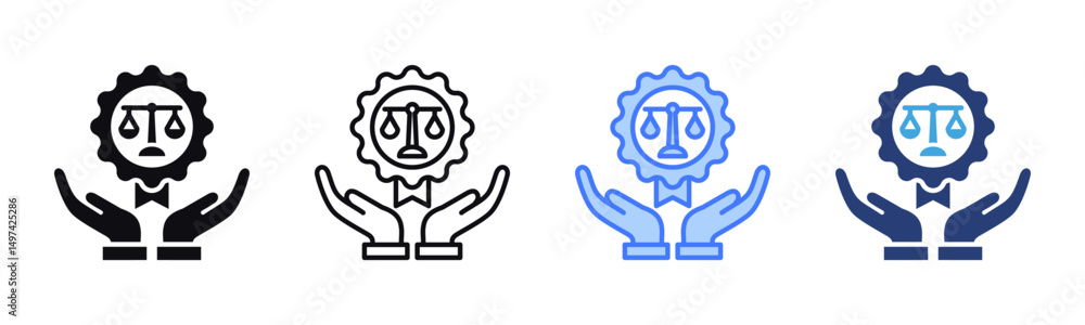 Poster ethics icon sheet multiple style collection