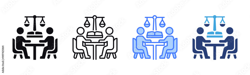 Poster consultation icon sheet multiple style collection