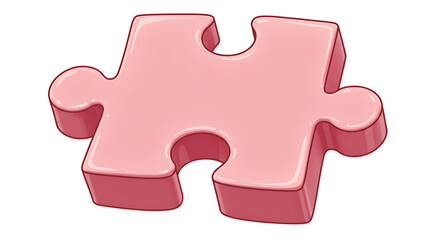 Obraz premium Pink Puzzle Piece Cartoon Illustration