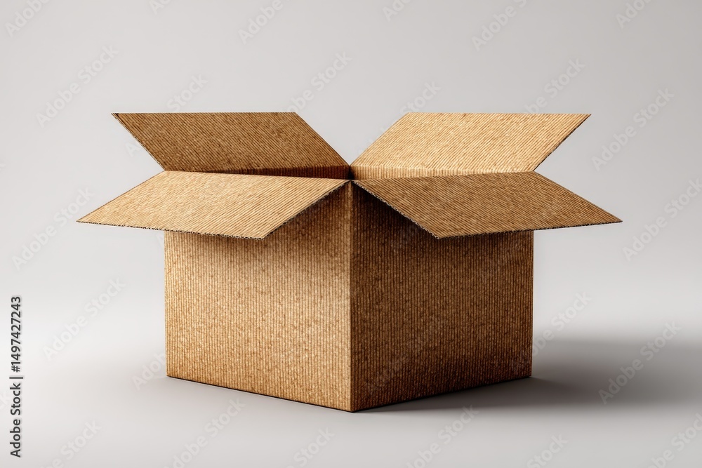 Poster understanding open cardboard box design and functionality in modern packaging solutions for various 