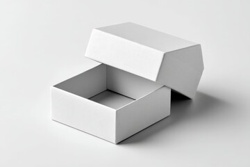 Creative design of an open white box on a minimalistic background suitable for packaging and art projects