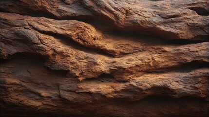Rich Textured Brown Rock Face Detailed Close Up Image for Backgrounds