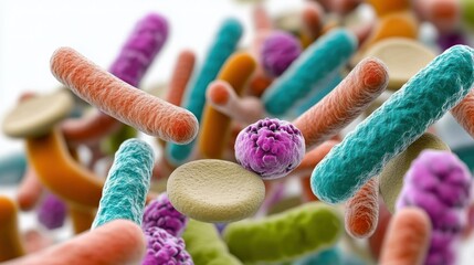 Medical microbiology isolated on white background