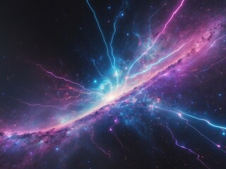 Obraz premium Cosmic Electrical Storm. A Vibrant Display of Energy and Celestial Beauty