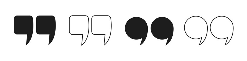 Quote marks, dialog vector icons