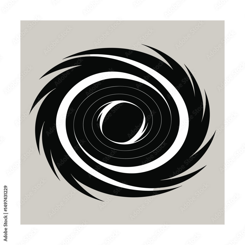 Poster abstract swirling vortex graphic with spiral circular lines and modern design concept