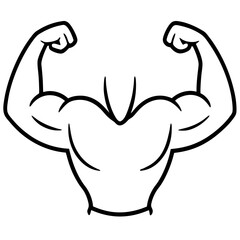 illustration of muscle man