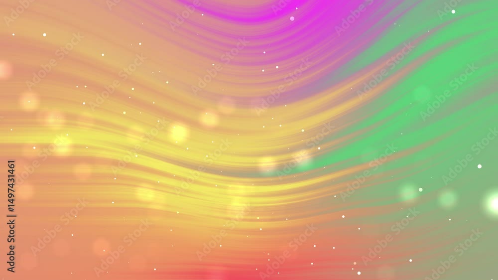 Aufkleber abstract color waves flowing with sparkling particles background
