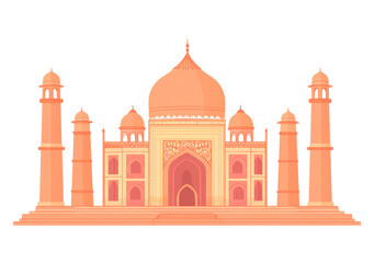 Fototapeta premium Taj mahal landmark isolated on transparent background