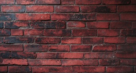 Textured Red and Black Brick Wall, a Detailed CloseUp for Graphic Design and Texture.