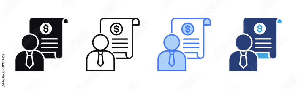 Poster cost per lead icon sheet multiple style collection