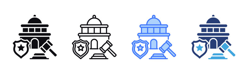 Law Enforcement icon sheet multiple style collection