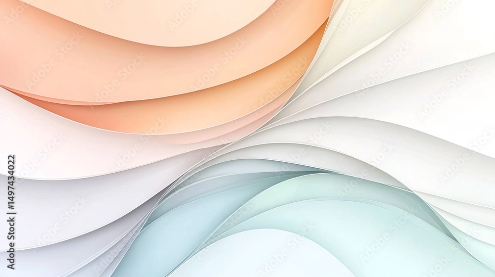 Poster abstract pastel wave background with soft gradient