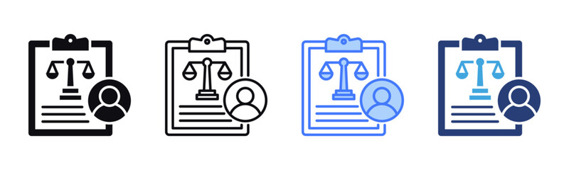 Lawsuit icon sheet multiple style collection