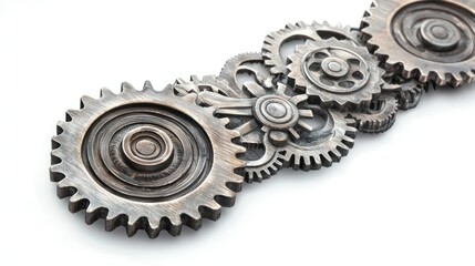 Metal engraving isolated on white background