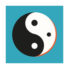 Modern and minimalist graphic representation of yin and yang symbolism in simplified style
