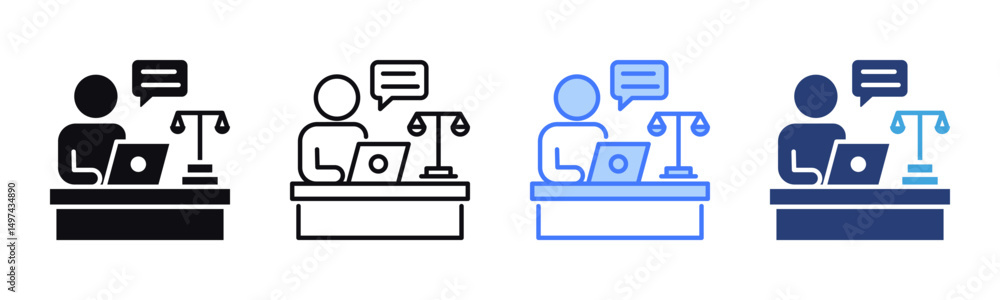 Poster administrative icon sheet multiple style collection