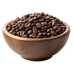Coffee Beans in Bowl Isolated on White for Coffee Lovers and Cafe Posters